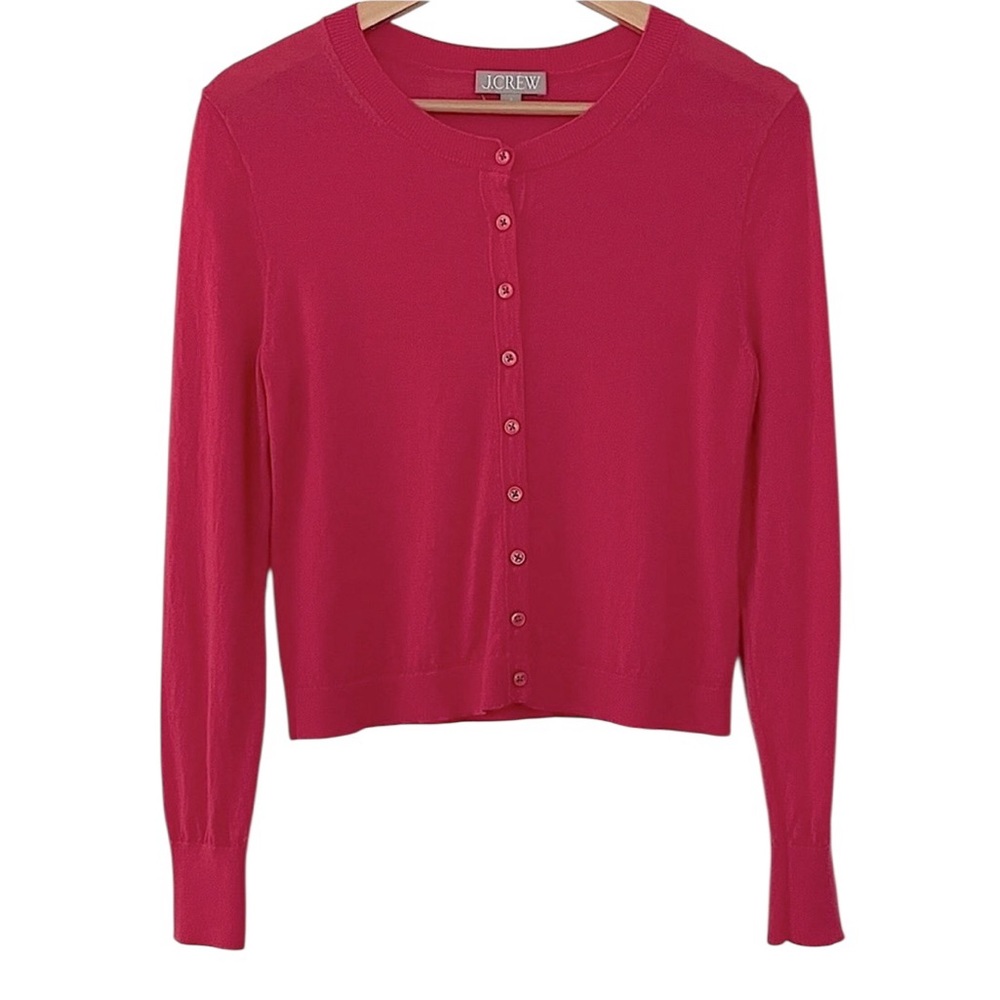 J. Crew Classic merino wool cardigan sweater Pink - Picture 2 of 6